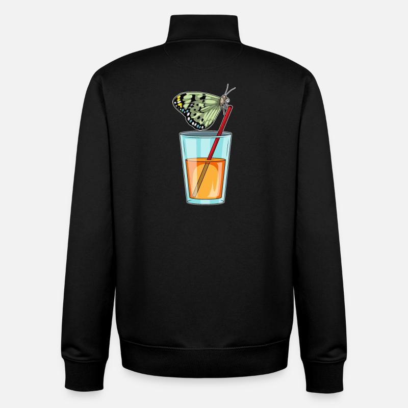 Jus de papillon - Sweat zippé unisexe en coton bio Stanley/Stella - noir