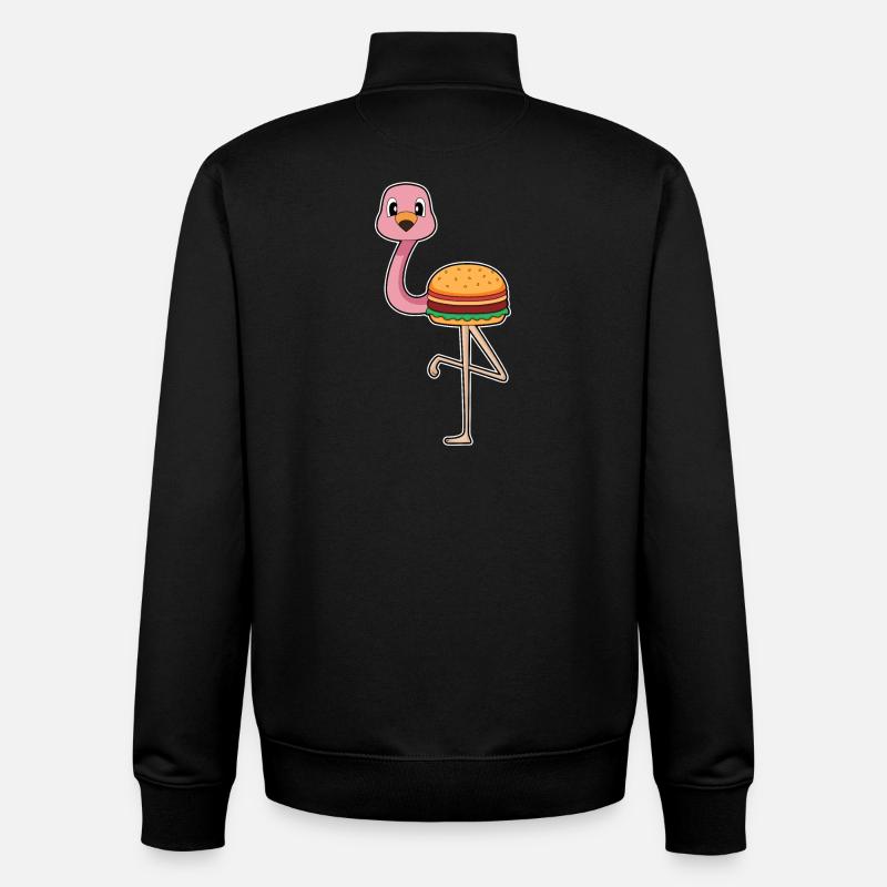 Flamingo Burger - Unisex Organic Zip Sweatshirt by Stanley/Stella - black