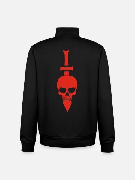 Red Skull and Sword - Unisex Organic Zip Sweatshirt by Stanley/Stella - black