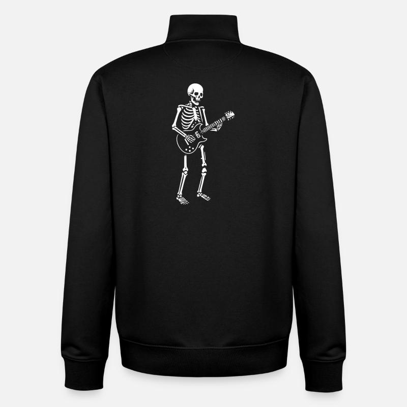 Illustration d'un guitariste squelette - Sweat zippé unisexe en coton bio Stanley/Stella - noir