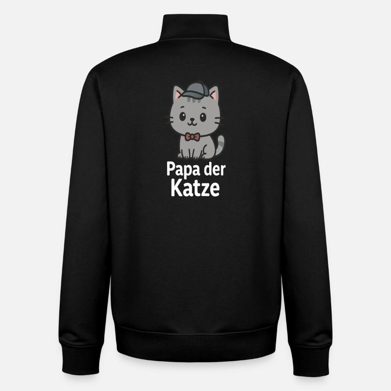Casquette chat au design mignon - Sweat zippé unisexe en coton bio Stanley/Stella - noir