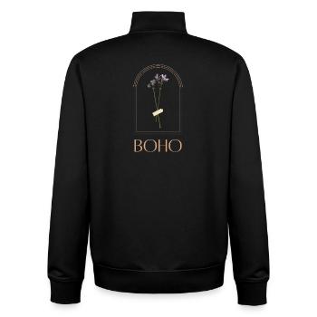 Boho flower bouquet in arch frame - Unisex Organic Zip Sweatshirt by Stanley/Stella - black - Back - AI Model Male 185 light (185cm)