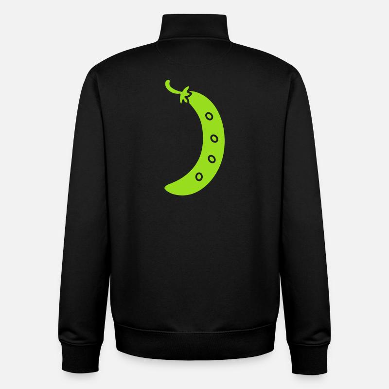 haricot vert - Sweat zippé unisexe en coton bio Stanley/Stella - noir
