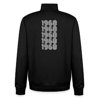 1968 - Unisex Organic Zip Sweatshirt von Stanley/Stella - Schwarz - Hinten - AI Model Male 185 light (185cm)