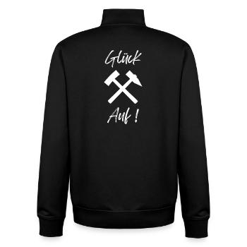 Luck on Mining Emblem - Unisex Organic Zip Sweatshirt by Stanley/Stella - black - Back - AI Model Male 185 light (185cm)