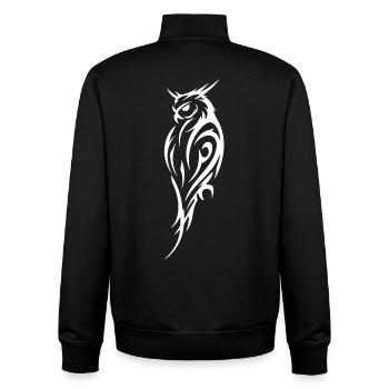 Tribal Eule Tattoo Stil - Unisex Organic Zip Sweatshirt von Stanley/Stella - Schwarz - Hinten - AI Model Male 185 light (185cm)