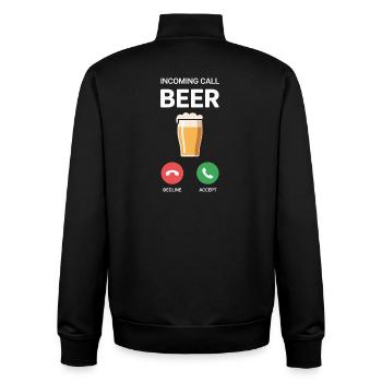 Bier Incoming Call Beer JGA Herren Männerabend - Unisex Organic Zip Sweatshirt von Stanley/Stella - Schwarz - Hinten - AI Model Male 185 light (185cm)