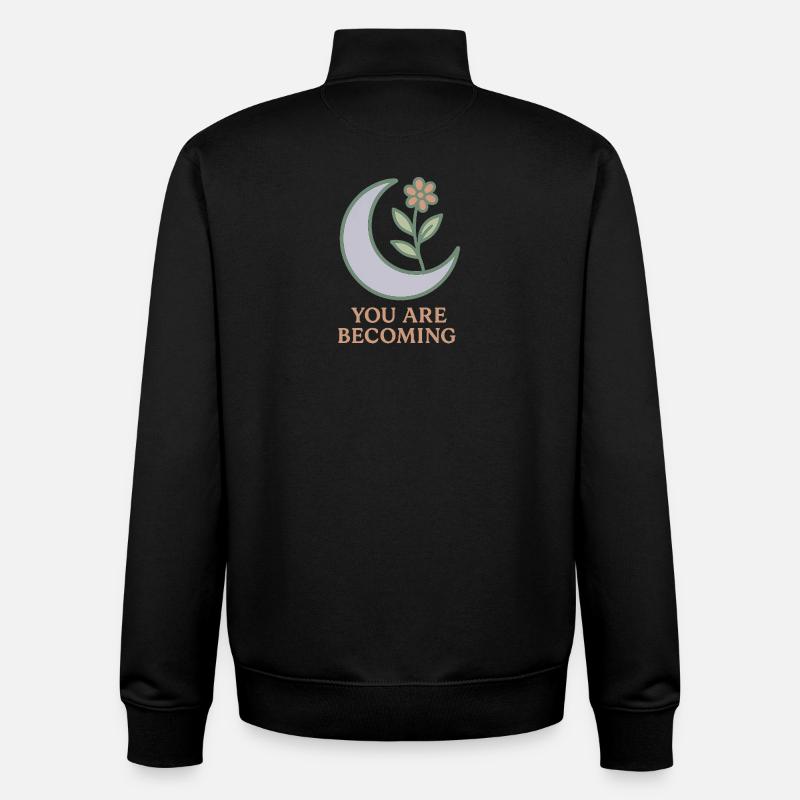Fleur de Lune : Tu Grandiras - Sweat zippé unisexe en coton bio Stanley/Stella - noir