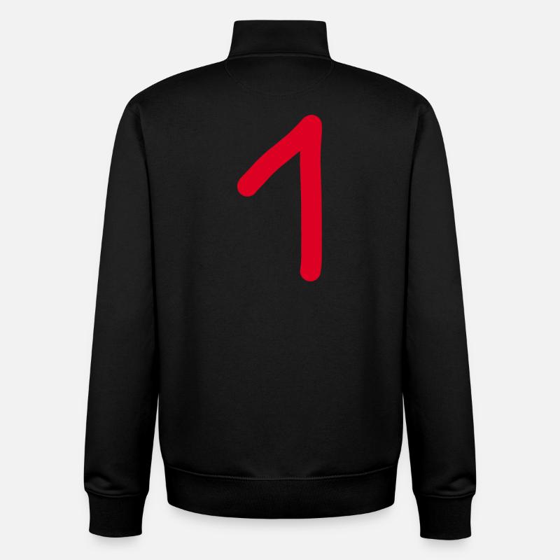1 numéro un rouge anniversaire - Sweat zippé unisexe en coton bio Stanley/Stella - noir