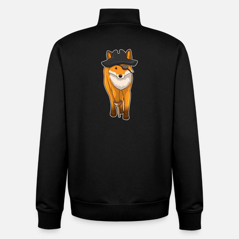 Fuchs Pirat Augenklappe - Unisex Organic Zip Sweatshirt von Stanley/Stella - Schwarz