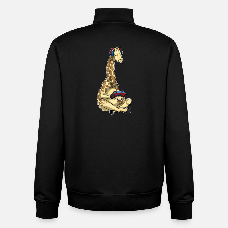 Giraffe Gamer Controller - Unisex Organic Zip Sweatshirt von Stanley/Stella - Schwarz