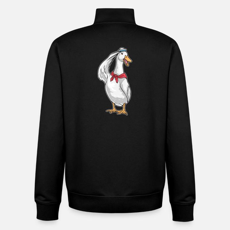Chapeau marin canard - Sweat zippé unisexe en coton bio Stanley/Stella - noir