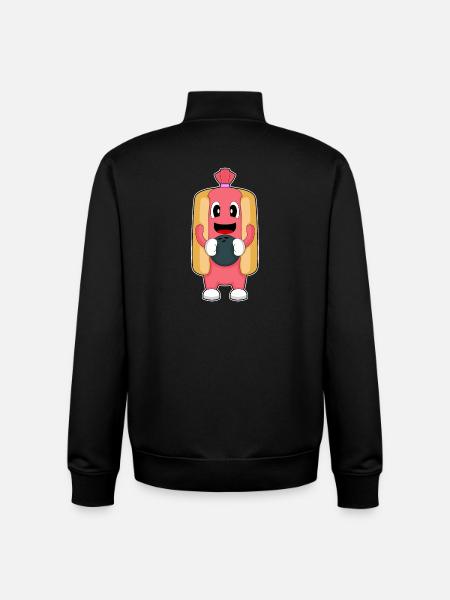 Hotdog Bowling Bowling Ball - Unisex Organic Zip Sweatshirt by Stanley/Stella - black