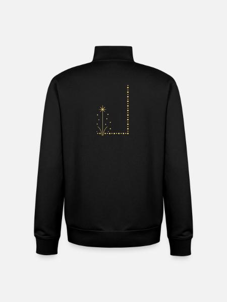 Goldene Sternpflanze am Rand - Unisex Organic Zip Sweatshirt von Stanley/Stella - Schwarz