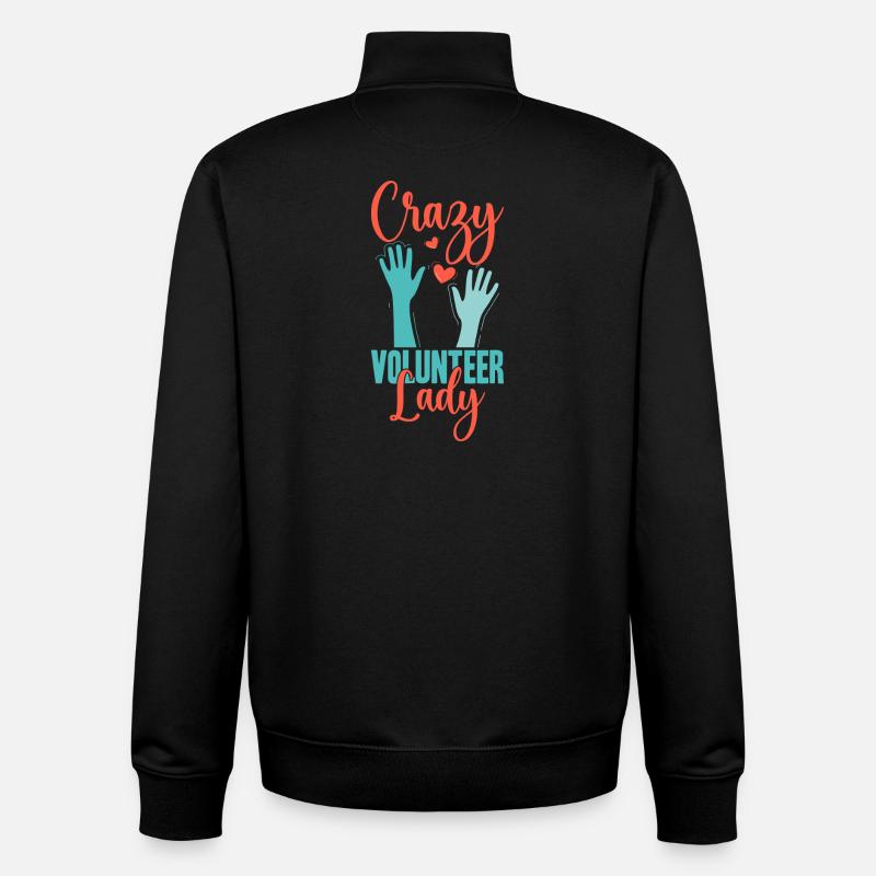 Appréciation du Bénévolat Volontaire Folle Bénévole - Sweat zippé unisexe en coton bio Stanley/Stella - noir