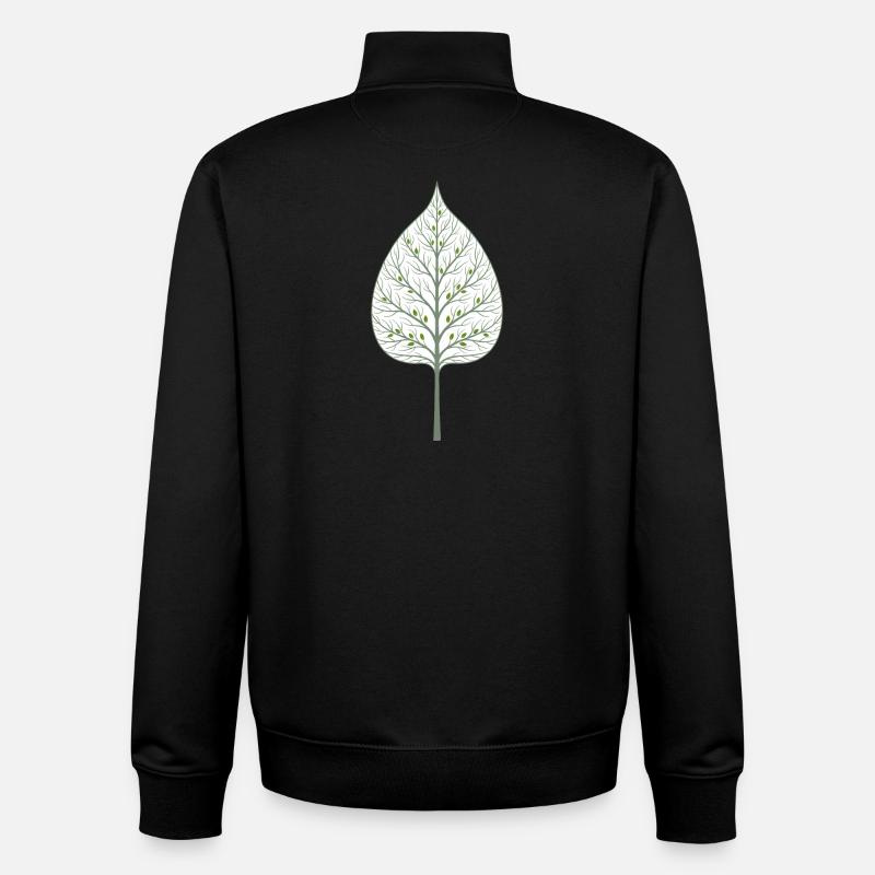 Arbre caché dans la feuille - Sweat zippé unisexe en coton bio Stanley/Stella - noir