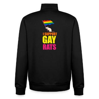 Rat, house rat, rat owner, rat lover - Unisex Organic Zip Sweatshirt by Stanley/Stella - black - Back - AI Model Male 185 light (185cm)