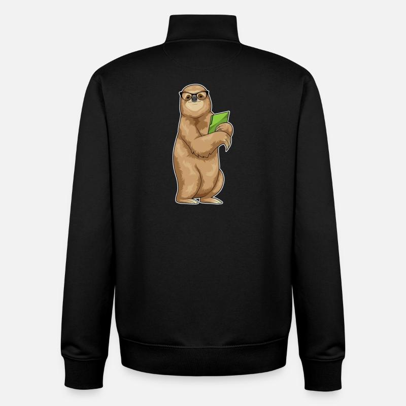 Sloth Secretary Folder Office - Unisex Organic Zip Sweatshirt by Stanley/Stella - black