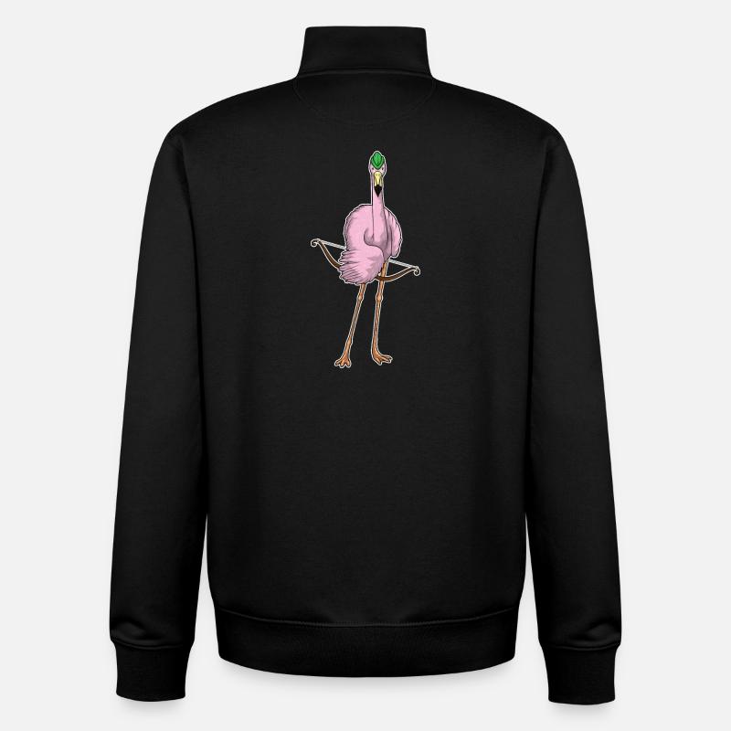 Flamingo Bogenschütze Bogen - Unisex Organic Zip Sweatshirt von Stanley/Stella - Schwarz