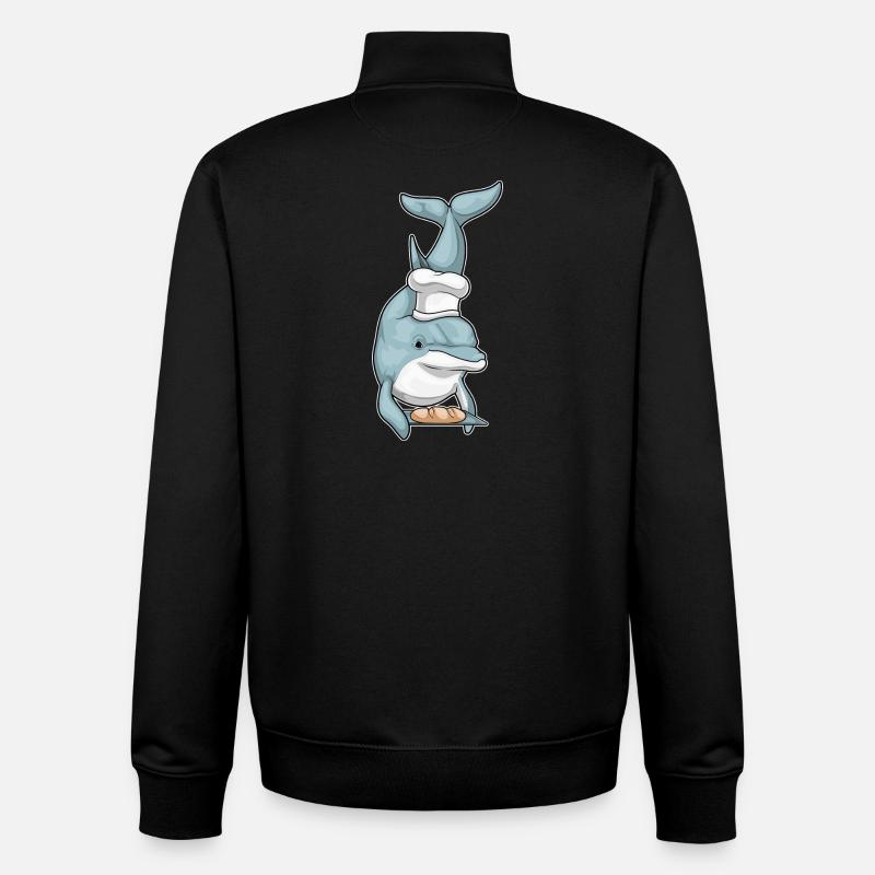 Delfin Bäcker Brot - Unisex Organic Zip Sweatshirt von Stanley/Stella - Schwarz
