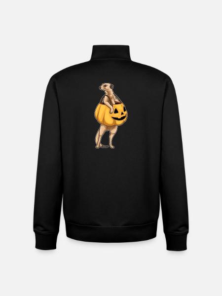 Erdmännchen Halloween Jack O'Lantern - Unisex Organic Zip Sweatshirt von Stanley/Stella - Schwarz