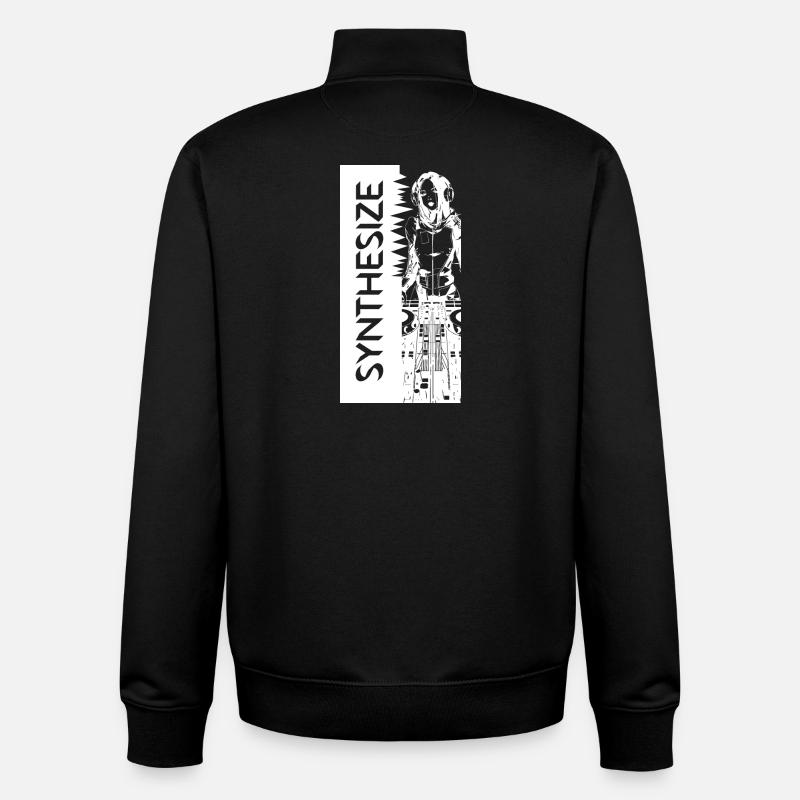 Synth White - Unisex Organic Zip Sweatshirt by Stanley/Stella - black