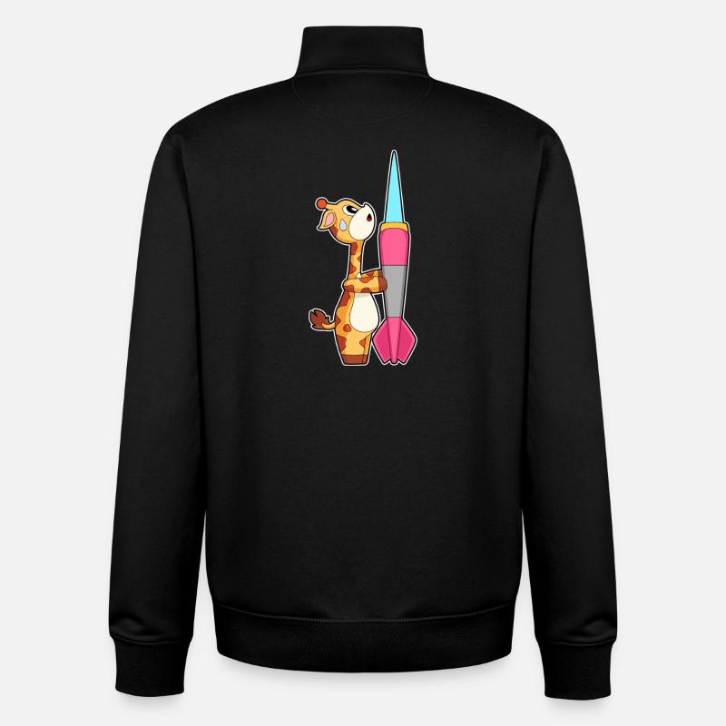 Giraffe Dart Dartpfeil Sport - Sweat zippé unisexe en coton bio Stanley/Stella - noir
