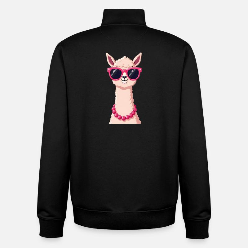 lama - Sweat zippé unisexe en coton bio Stanley/Stella - noir