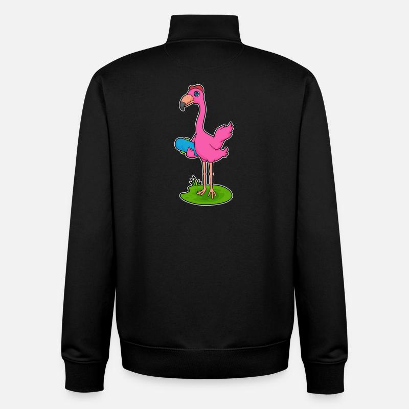 Flamingo Skater Skateboard - Sweat zippé unisexe en coton bio Stanley/Stella - noir