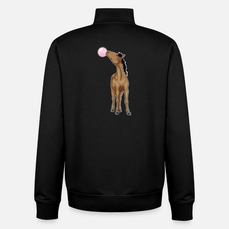 Pferd Kaugummi - Unisex Organic Zip Sweatshirt von Stanley/Stella - Schwarz