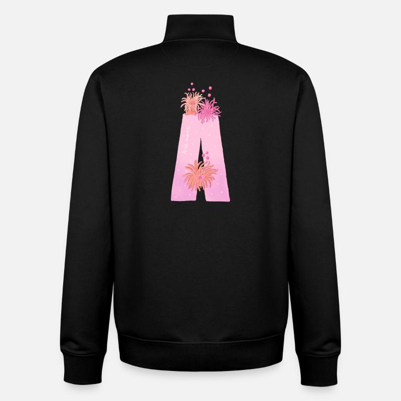 Une anémone de mer lettre - Sweat zippé unisexe en coton bio Stanley/Stella - noir