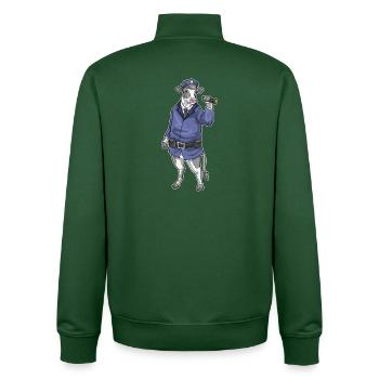 Cow Policeman Flashlight Police - Unisex Organic Zip Sweatshirt by Stanley/Stella - bottle green - Back - AI Model Male 185 dark (185cm)