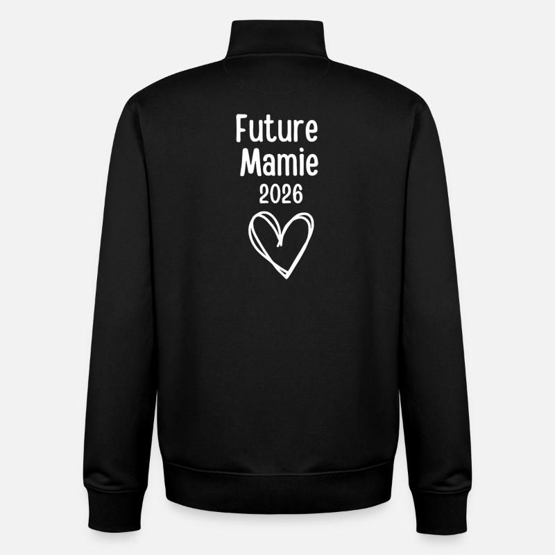 Future Mamie 2026 - Sweat zippé unisexe en coton bio Stanley/Stella - noir