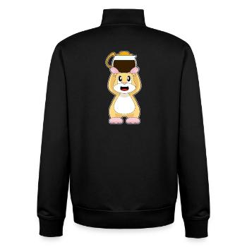 Hamster Coffee Coffee Pot - Unisex Organic Zip Sweatshirt by Stanley/Stella - black - Back - AI Model Male 185 light (185cm)