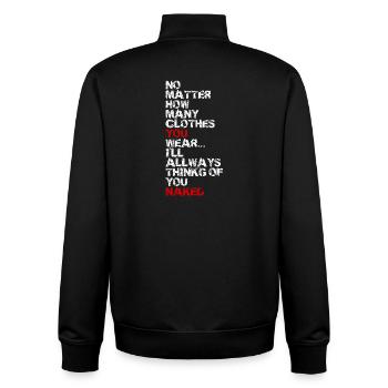 You, always think naked – 24/7 sexy cool - Unisex Organic Zip Sweatshirt by Stanley/Stella - black - Back - AI Model Male 185 light (185cm)