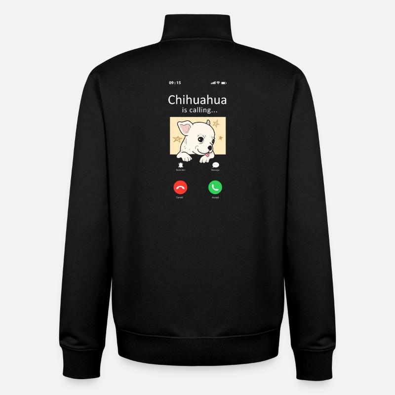 Chihuahua Chihuahueño Phone - Sweat zippé unisexe en coton bio Stanley/Stella - noir