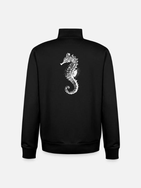 Seahorse Silhouette Nautical - Unisex Organic Zip Sweatshirt by Stanley/Stella - black