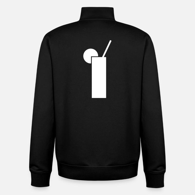 Boisson - Motif T-shirt blanc - Sweat zippé unisexe en coton bio Stanley/Stella - noir