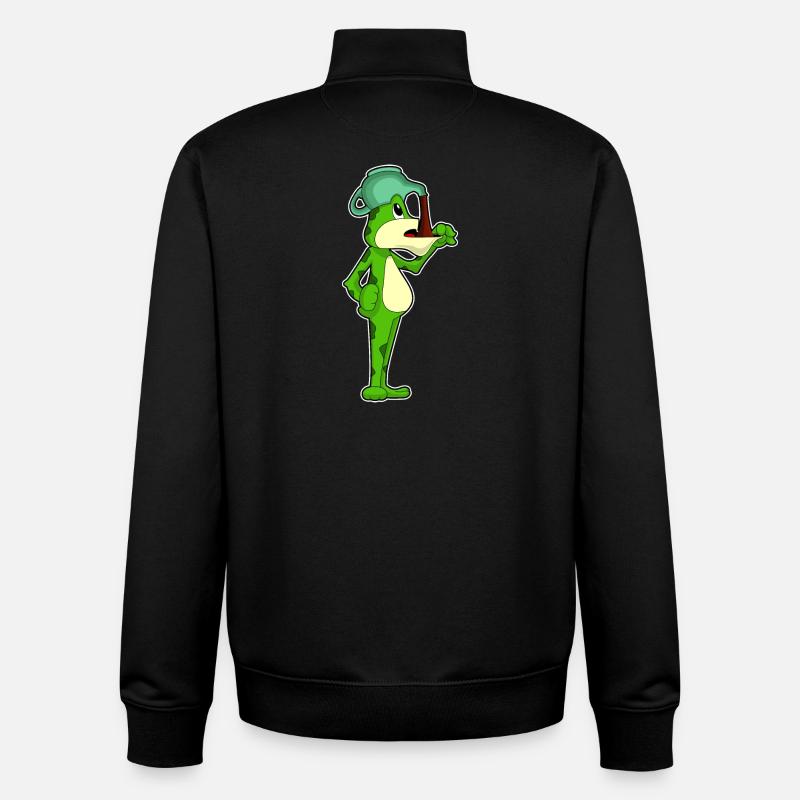 Frog Coffee Coffee Pot - Unisex Organic Zip Sweatshirt by Stanley/Stella - black