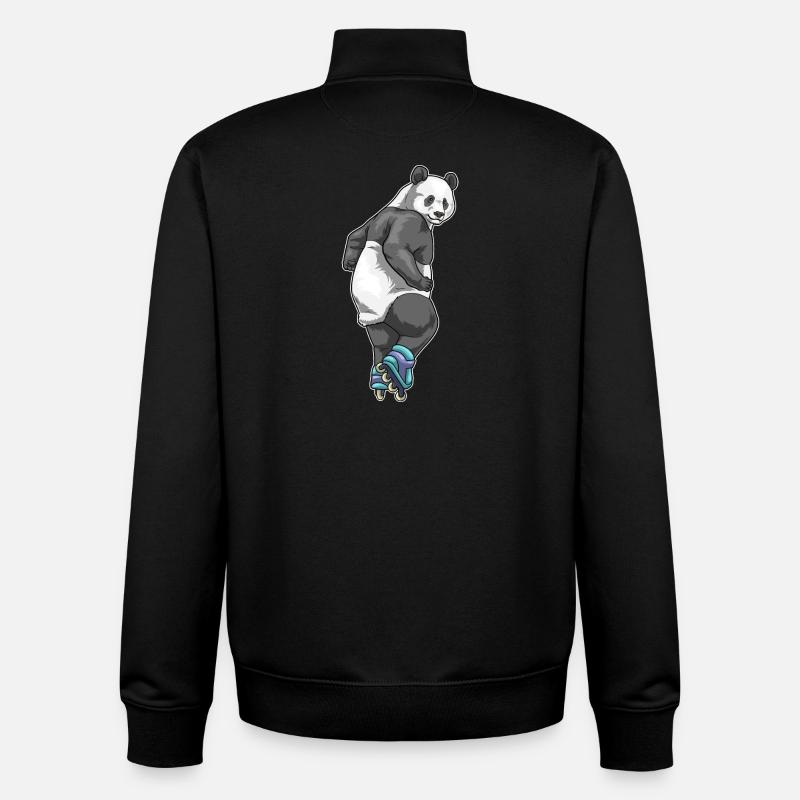 Panda Inline skating Rollschuhe - Unisex Organic Zip Sweatshirt von Stanley/Stella - Schwarz
