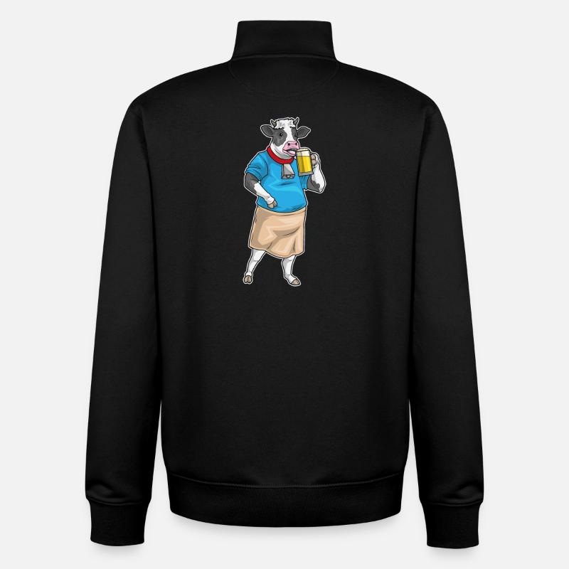 Kuh Bier - Unisex Organic Zip Sweatshirt von Stanley/Stella - Schwarz