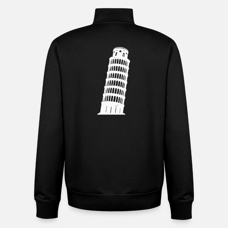 Pisa Turm Silhouette Monochrom - Unisex Organic Zip Sweatshirt von Stanley/Stella - Schwarz