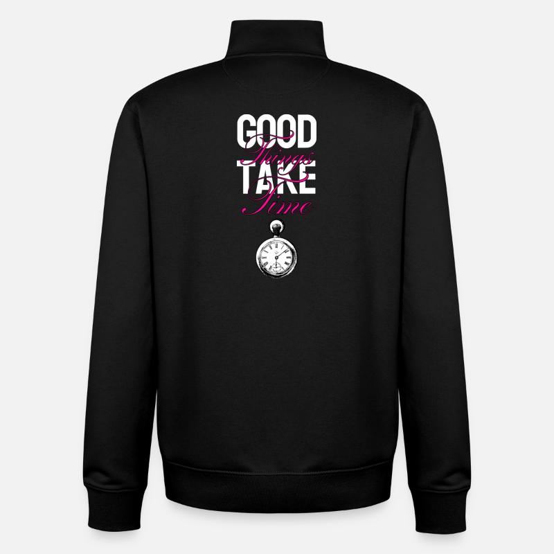 Gute Dinge brauchen Zeit - Unisex Organic Zip Sweatshirt von Stanley/Stella - Schwarz