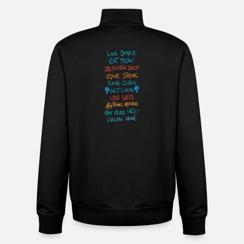 Lebe einfach 2 - Unisex Organic Zip Sweatshirt von Stanley/Stella - Schwarz