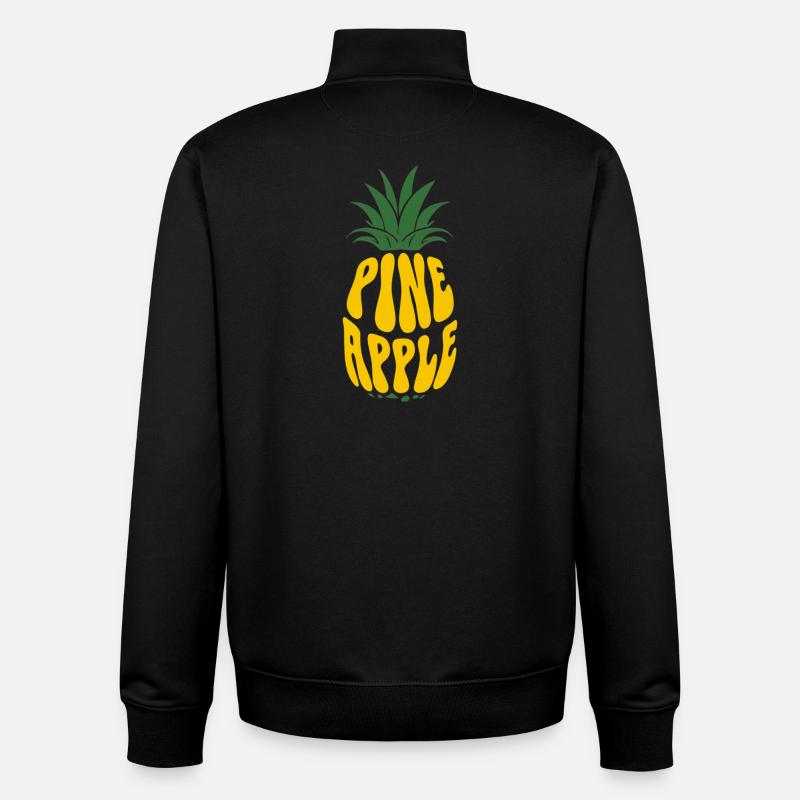Ananas Obst Ananas fruit d’ananas - Sweat zippé unisexe en coton bio Stanley/Stella - noir