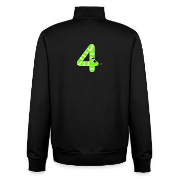 Numéro quatre 4 enfants anniversaire serpent - Sweat zippé unisexe en coton bio Stanley/Stella - noir - Dos - AI Model Male 185 light (185cm)