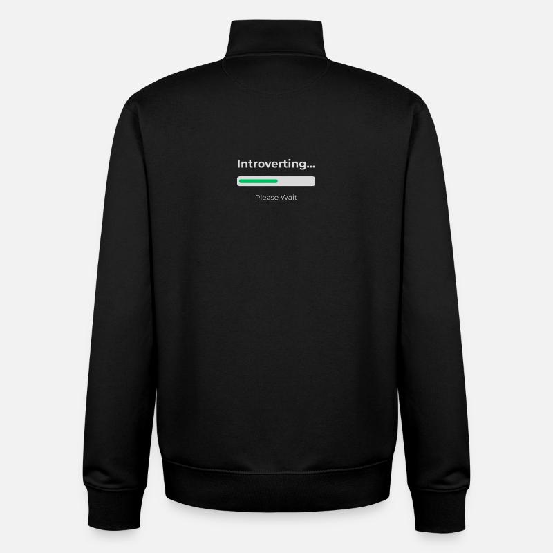 Introvert Loading - Unisex Organic Zip Sweatshirt by Stanley/Stella - black