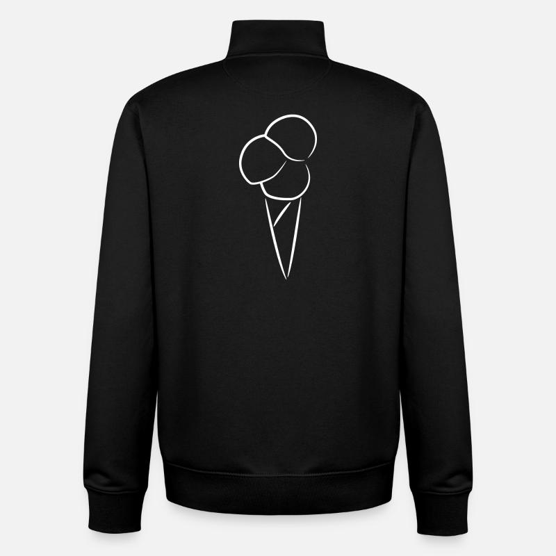 Dessin de crème glacée - Sweat zippé unisexe en coton bio Stanley/Stella - noir