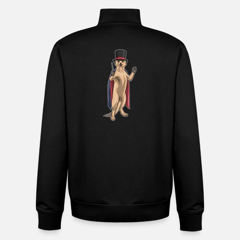 Baguette de sorcier suricate - Sweat zippé unisexe en coton bio Stanley/Stella - noir