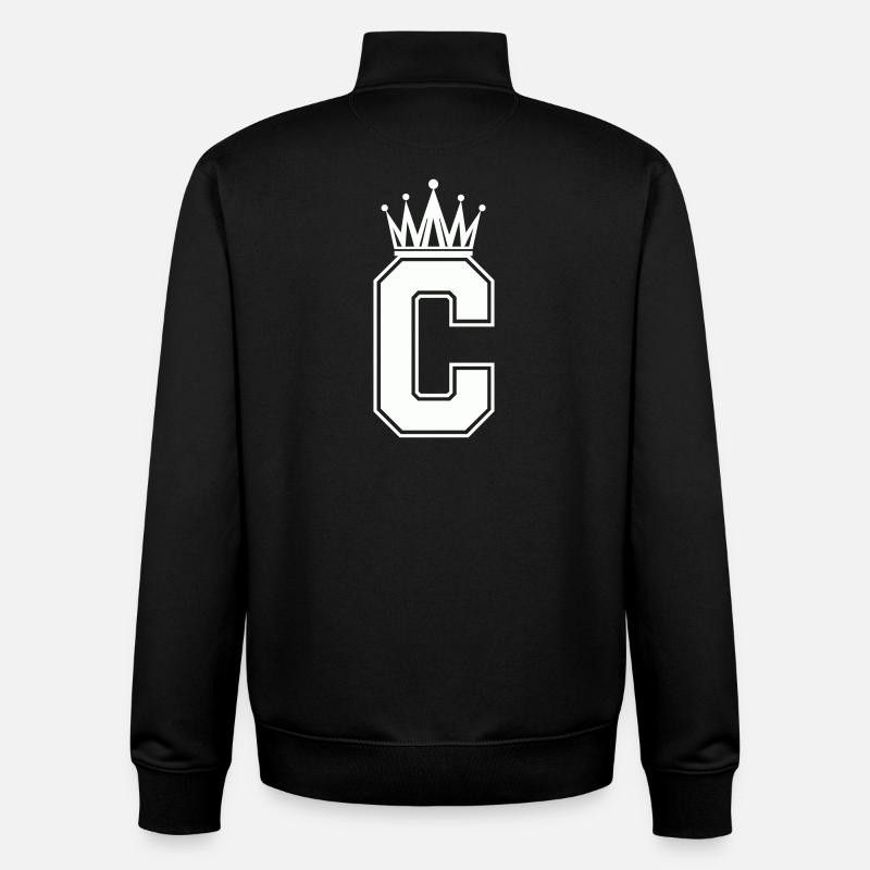 Letter C - Unisex Organic Zip Sweatshirt by Stanley/Stella - black